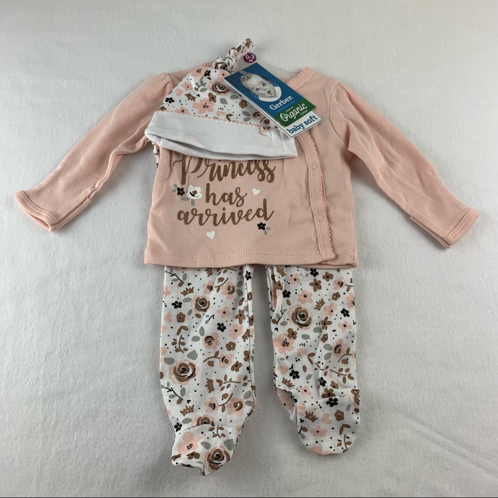 Gerber Organic Cotton Baby Girl Princess Outfit